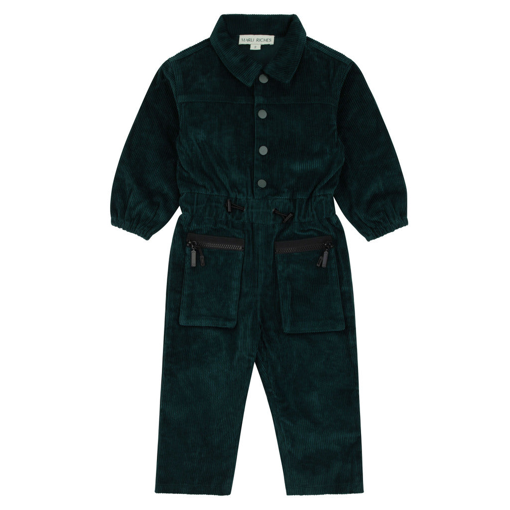 CORDUROY GATHERED ZIPPER JUMPSUIT Main image